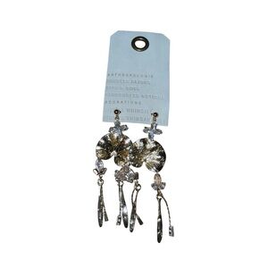 NWT Anthropologie Lilypad Drop Gold Dangle Earrings
